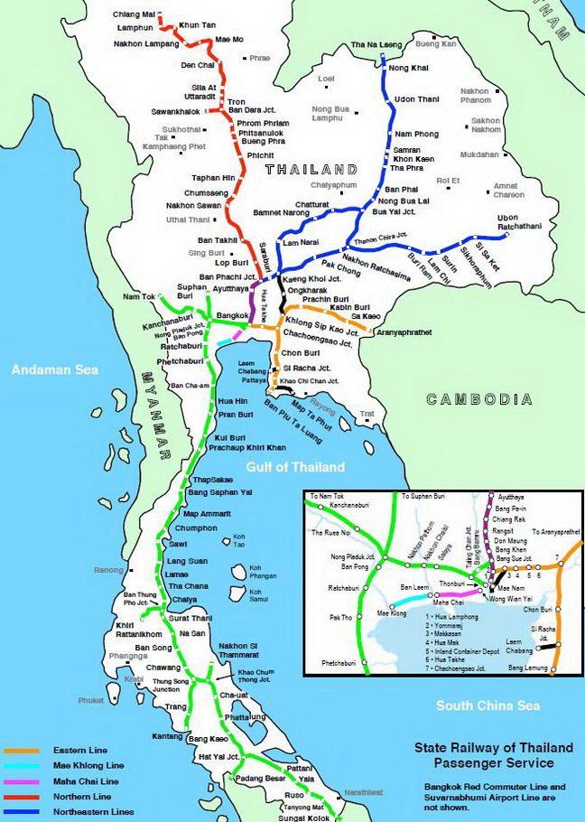 карта жд Таиланда